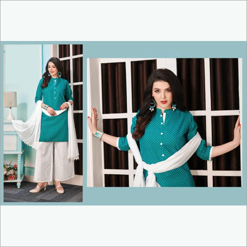 Indian Yellow Kurti With Plazzo Set