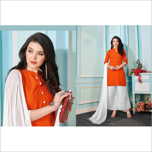 Indian Yellow Kurti With Plazzo Set