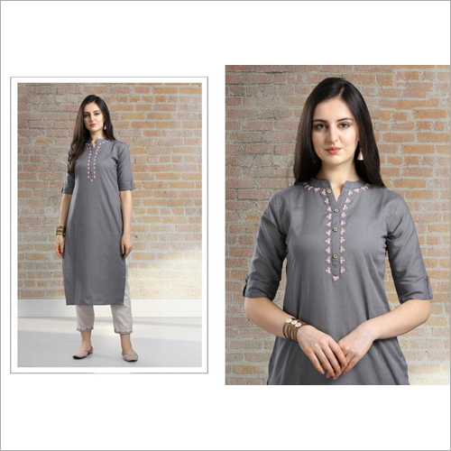 Washable Ladies Printed Kurti With White Pant