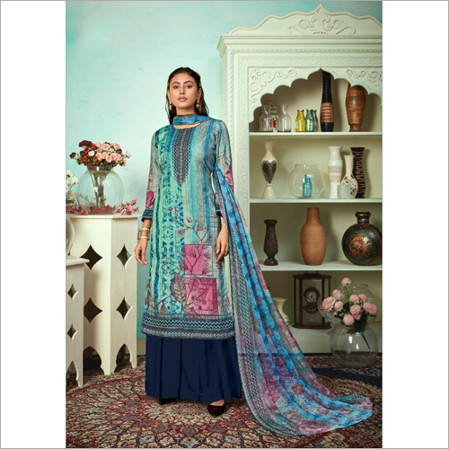 Kurta Plazzo Set - Jacquard Sirousky Diamond Print, Short Sleeves, Handwork, Washable, Available In Sizes S To Xxxl, Length 42 Inch
