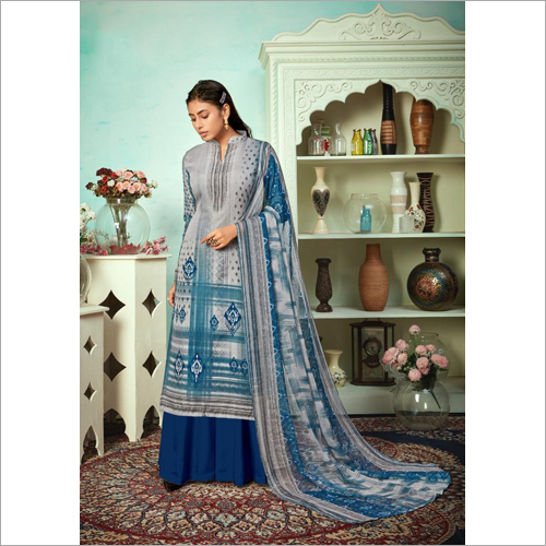 Kurta Plazzo Set - Jacquard Sirousky Diamond Print, Short Sleeves, Handwork, Washable, Available In Sizes S To Xxxl, Length 42 Inch