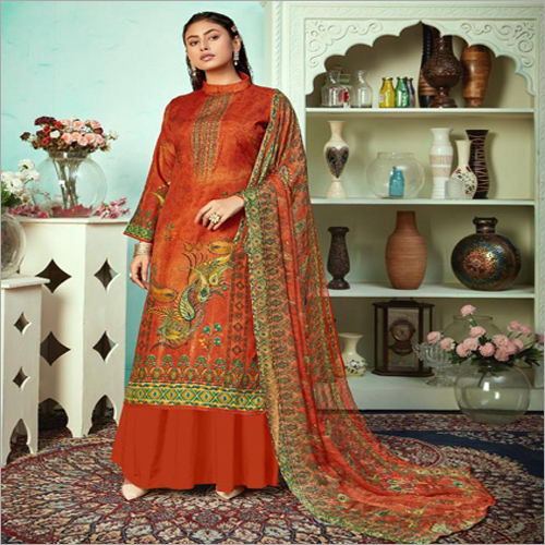 Kurta Plazzo Set - Jacquard Sirousky Diamond Print, Short Sleeves, Handwork, Washable, Available In Sizes S To Xxxl, Length 42 Inch