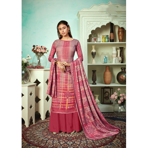 Kurta Plazzo Set - Jacquard Sirousky Diamond Print, Short Sleeves, Handwork, Washable, Available In Sizes S To Xxxl, Length 42 Inch