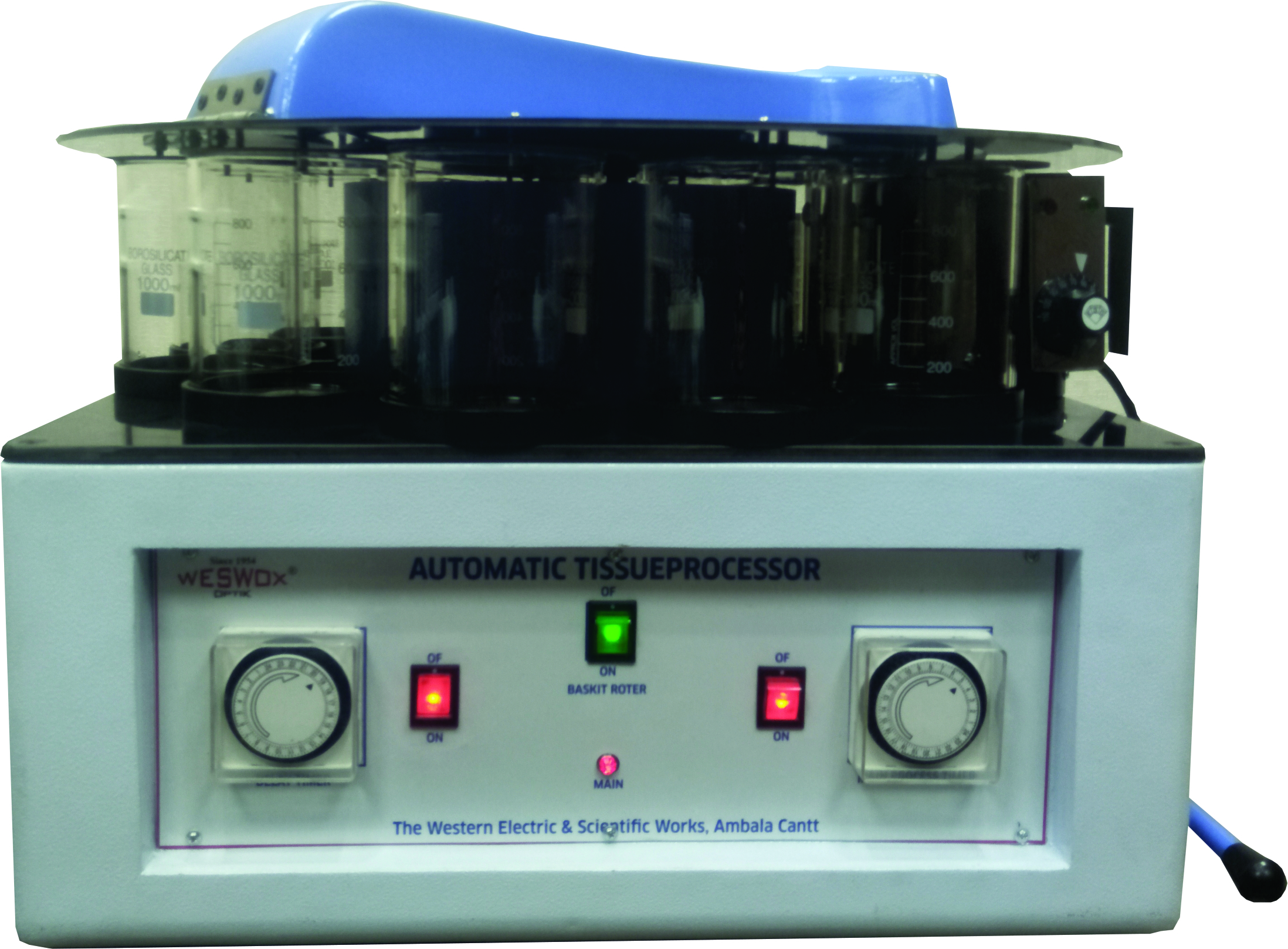 Automatic Tissue Processor - Stainless Steel 10 Work Stations 50-100 Cassette Capacity | 2 Electronically Controlled Wax Baths Temp Range 0-85 C 2-year Warranty