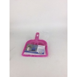 Mini Dustpan With Brush - Plastic, 7x8 cm, Pink | Soft Bristles, Ideal for Small Spills and Crumbs, Perfect for Desktop Cleaning
