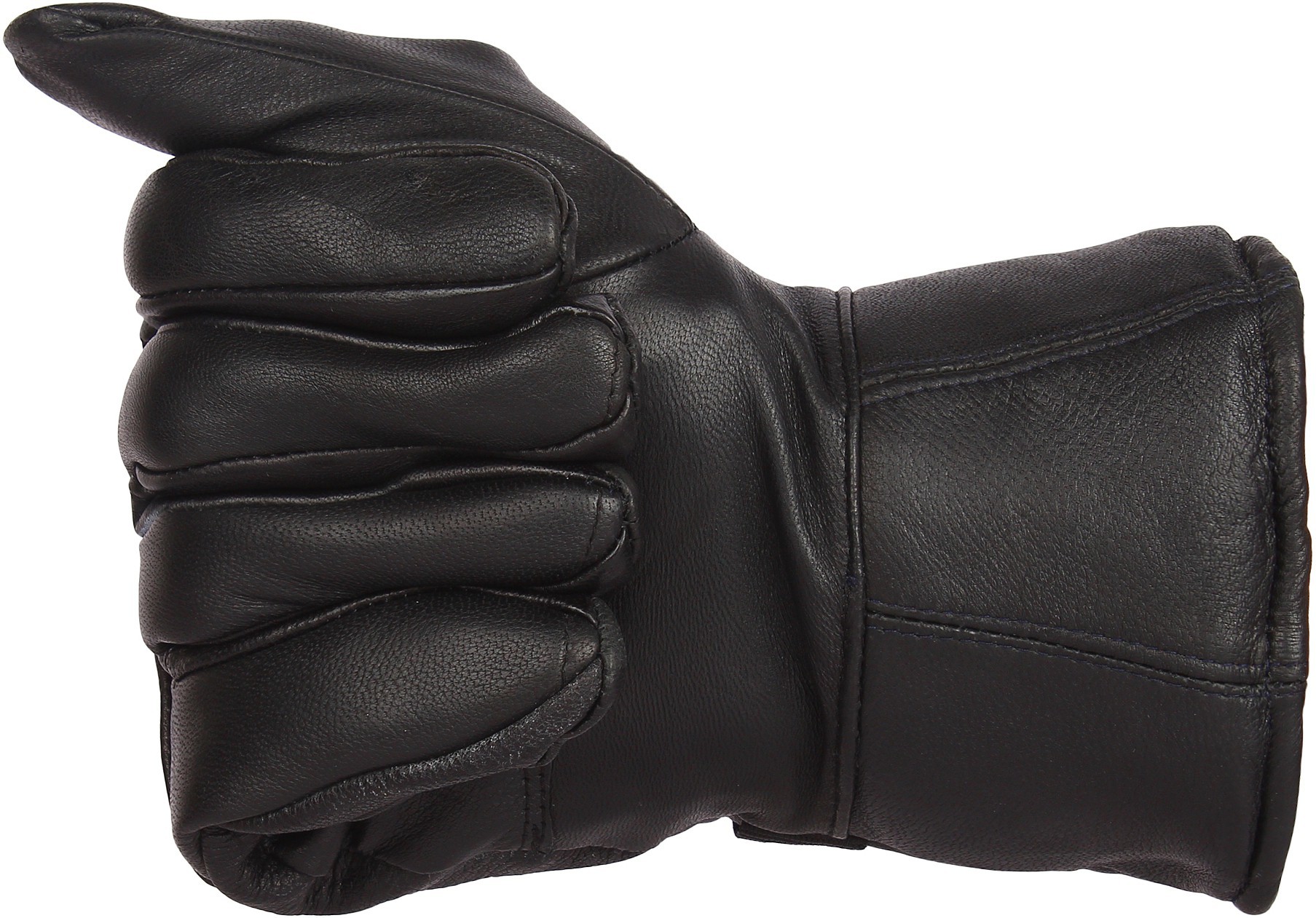 Leather Gloves - Pure Leather, All Size, Black, Unisex | 140g Weight, Standard Design, 6-month Warranty