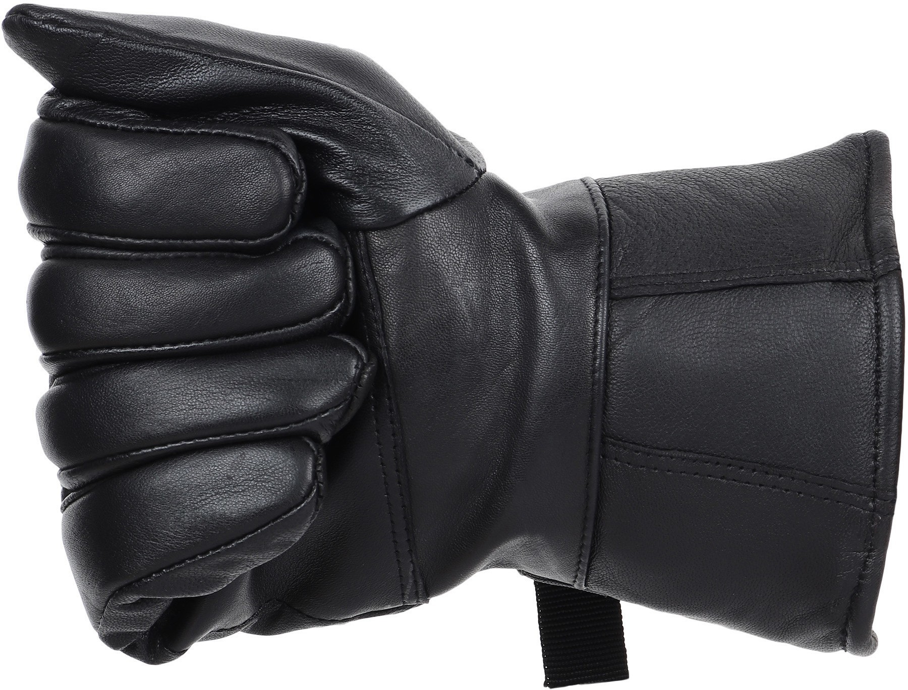 Leather Gloves - Pure Leather, All Size, Black, Unisex | 140g Weight, Standard Design, 6-month Warranty