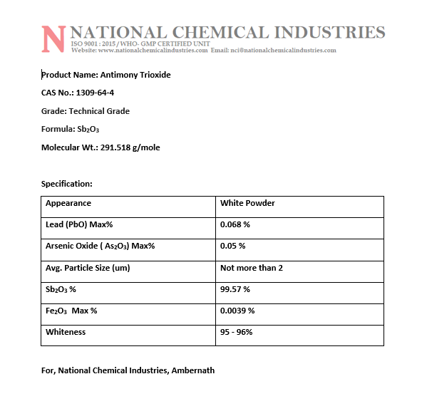 White Antimony Trioxide (Technical Grade)