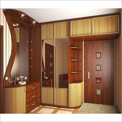 Designer Wardrobe - Color: Walnut Brown With High Gloss Finish