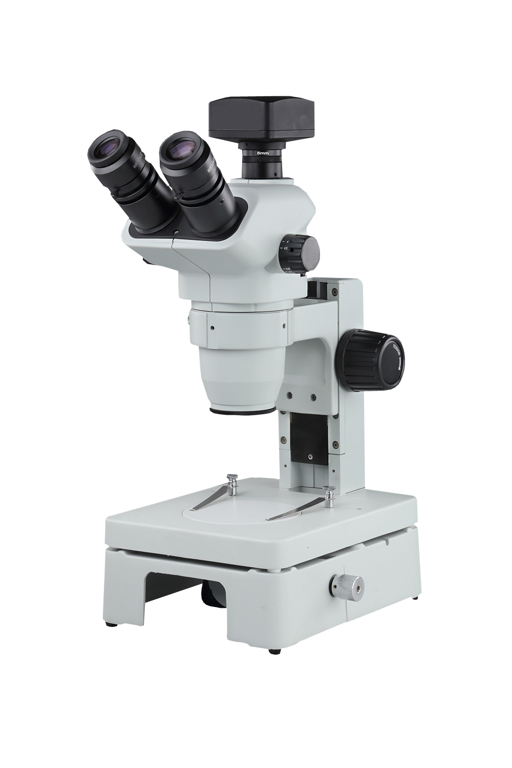 Stereo Zoom Microscope - Metal Construction, Magnification 6.7x-45x | 45-degree Trinocular Head, 360-degree Rotation, Adjustable Illumination System