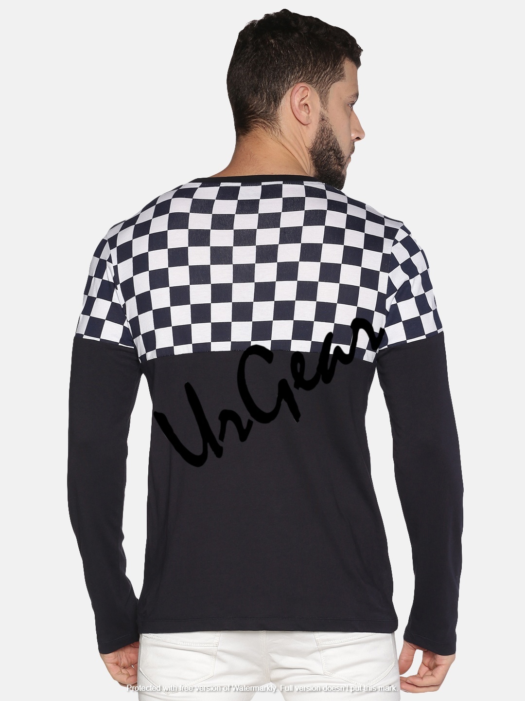 Men Round Neck T-shirt - 100% Combed Cotton, L/s, O-neck, Blue, Bio-washed Fabric, 190 Gsm, Printed Design, Aql 2.5 Quality Control
