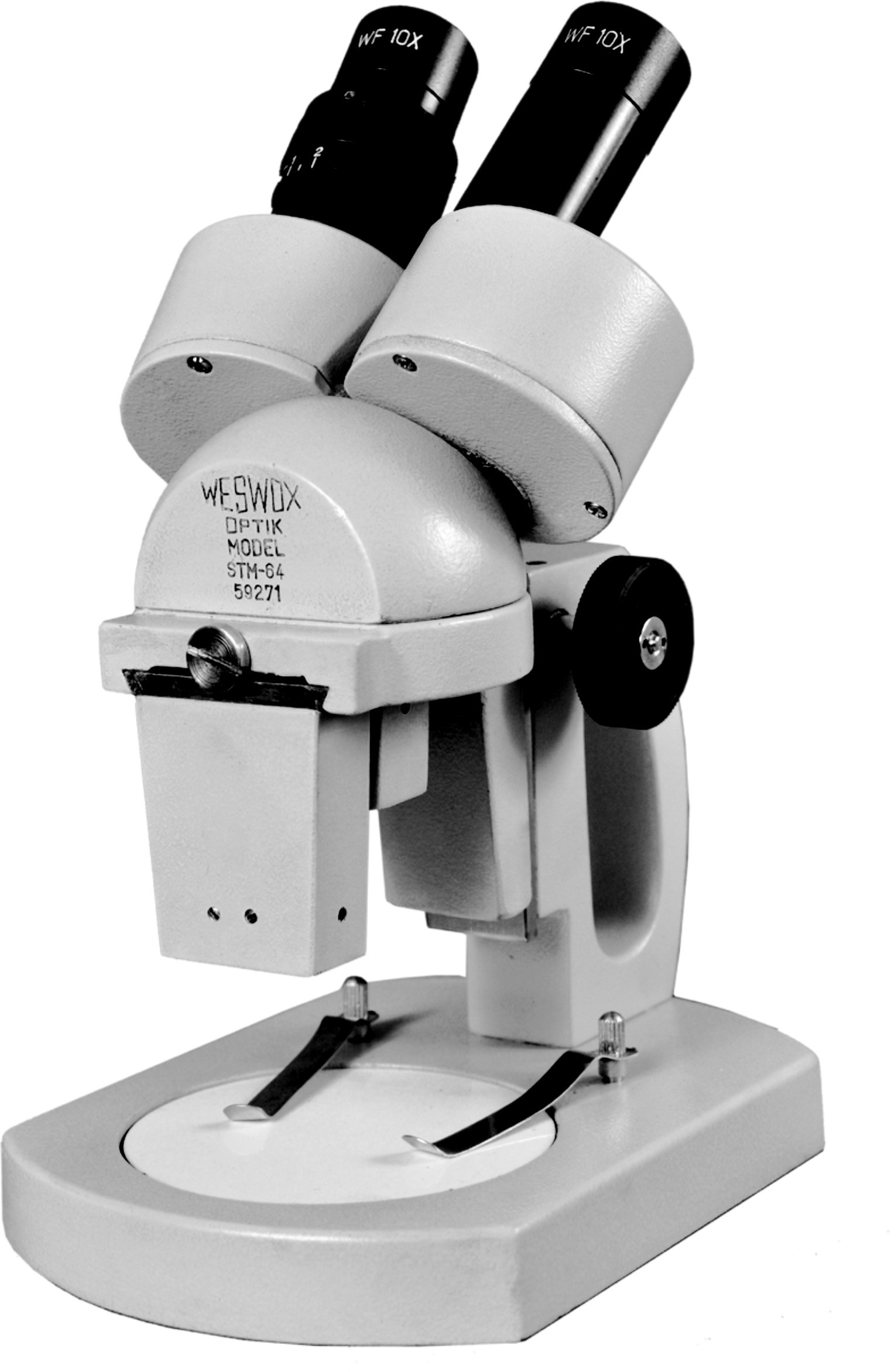 Stereoscopic Binocular Microscope - Metal Construction, 1x Or 2x Magnification | 10x Eyepieces, 50mm Working Distance, 15mm Field Of View