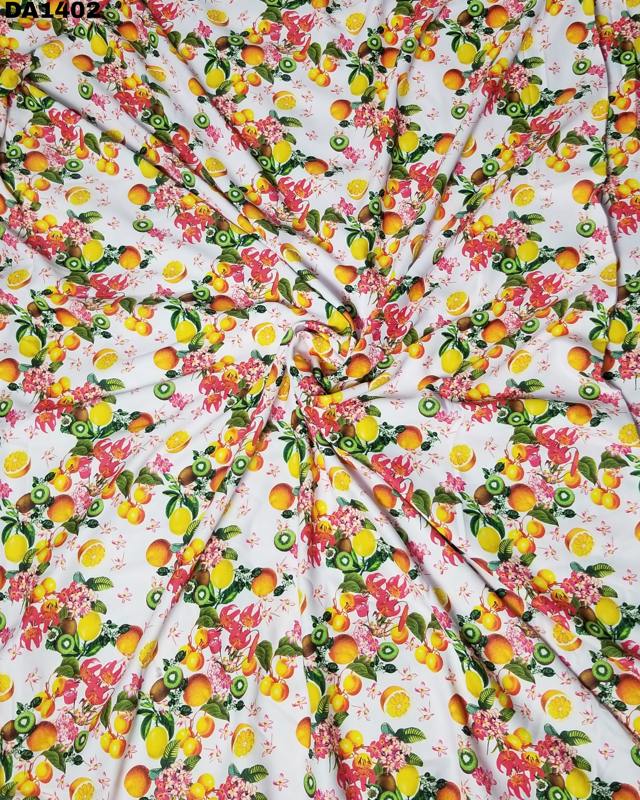 Diamond Silk Digital Print Fabric - 58" Inch Width, Washable | For Garment Use, Vibrant Color As Shown In Images