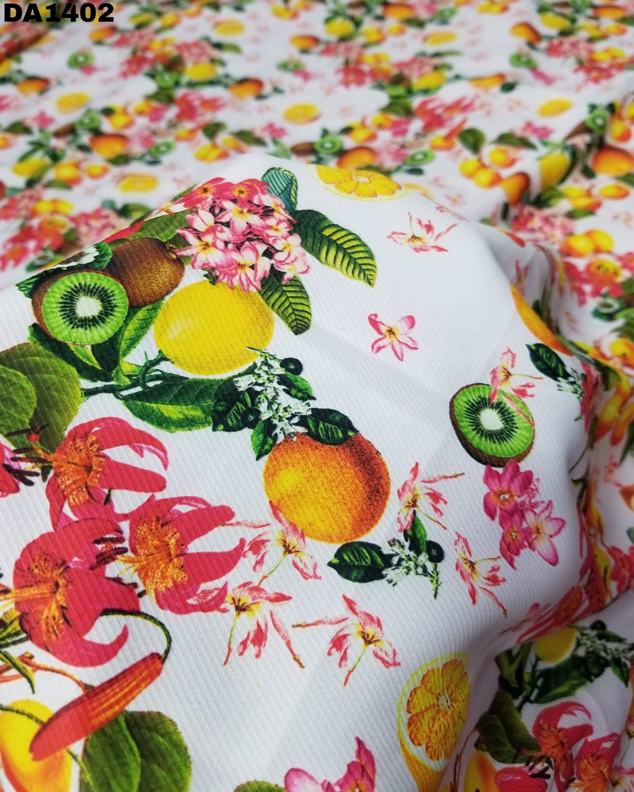 Diamond Silk Digital Print Fabric - 58" Inch Width, Washable | For Garment Use, Vibrant Color As Shown In Images