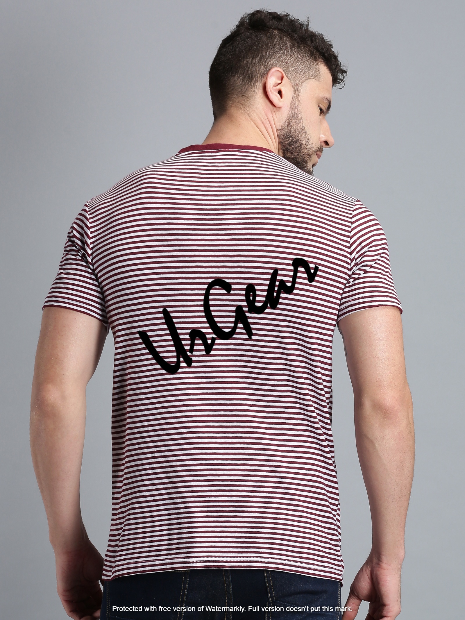 Maroon Men Round Neck T-shirt