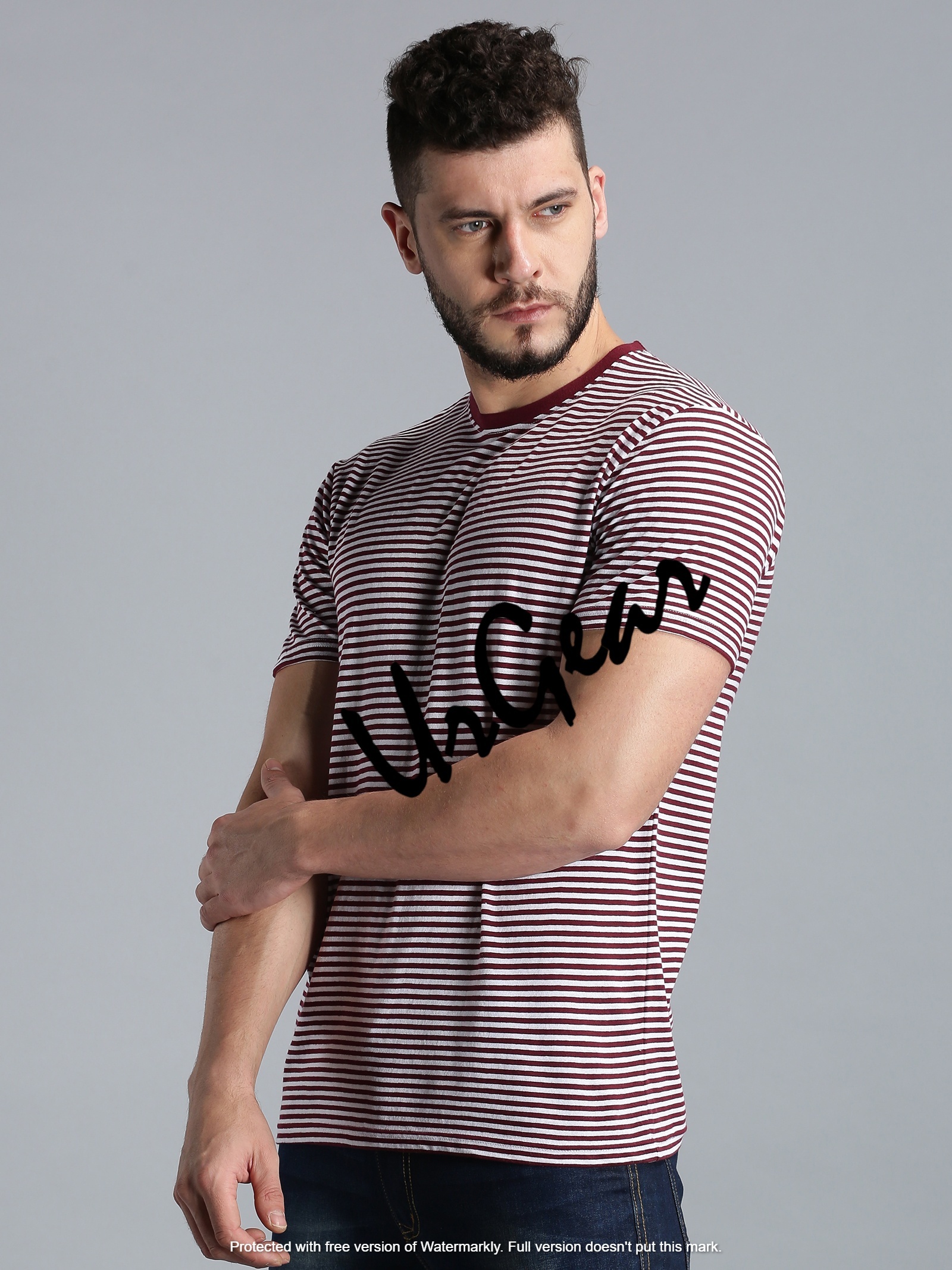 Maroon Men Round Neck T-shirt