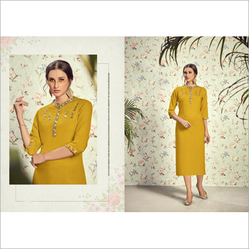 Ladies Modern Rayon Slub Kurti Size: Extra Large