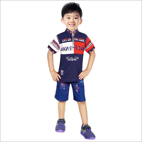 Boys Printed T-Shirt And Shorts - Cotton Blend, Sizes S to XL | Modern Style, Washable Fabric