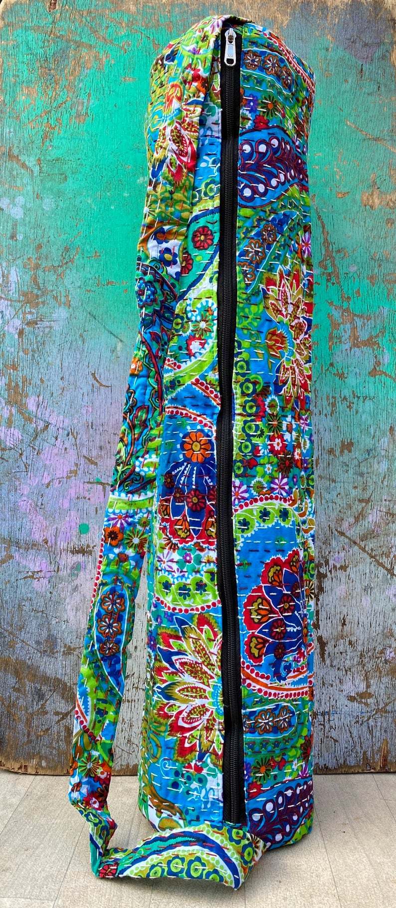 Assorted Color Flowered Yoga Mat Bag