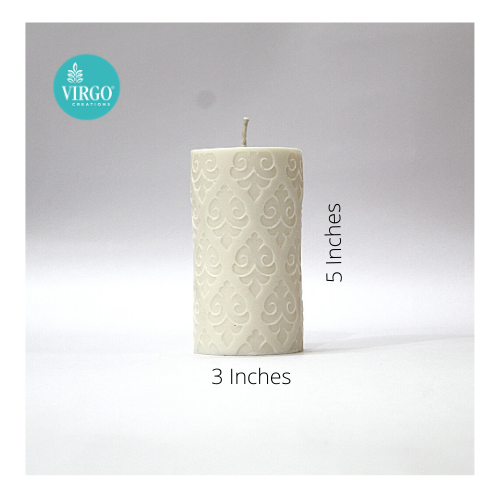 Embossed Pillar Motiff Ivory