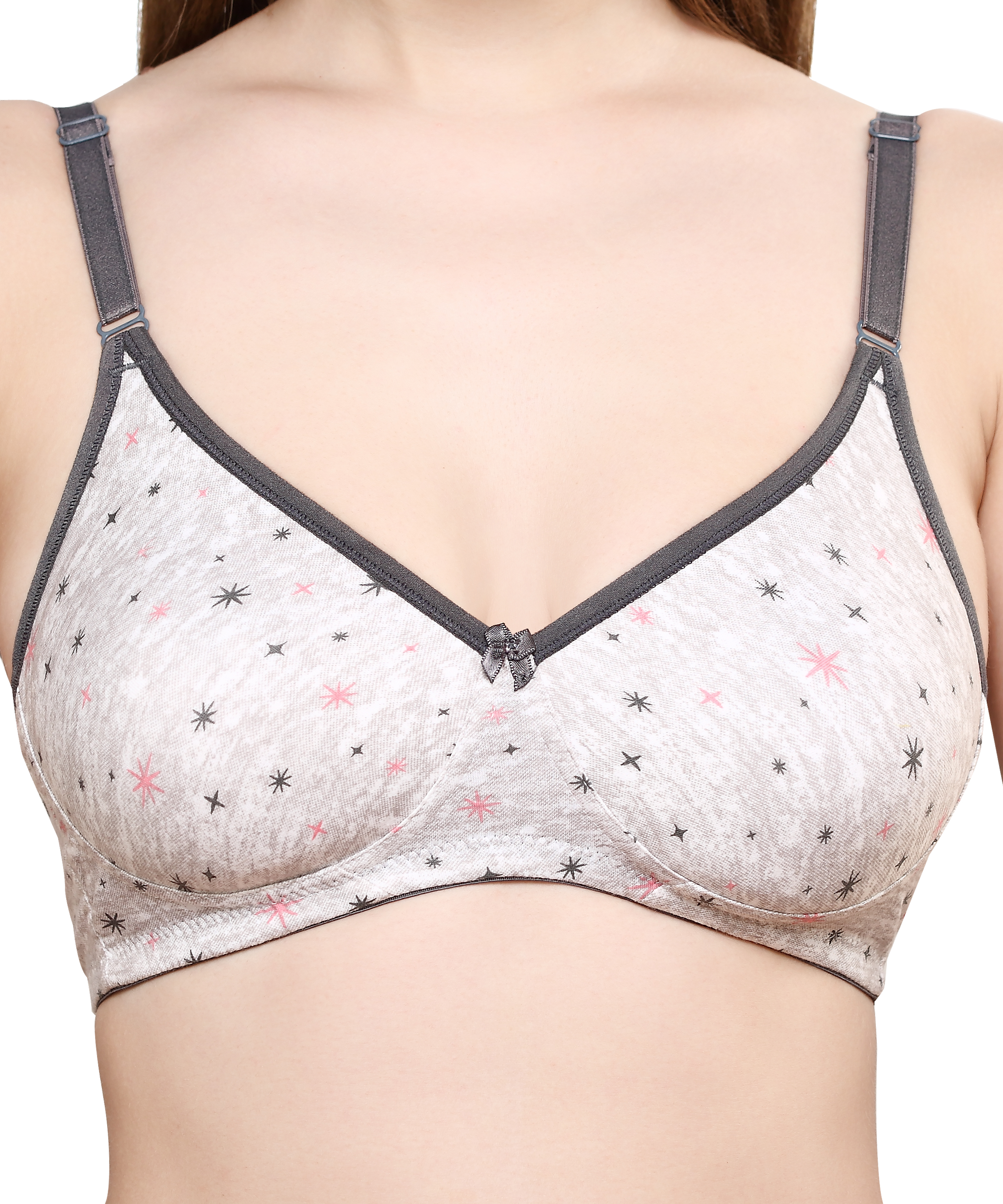 T.prt 210 - Printed Bra | Grey Color, Sizes 32b To 40b, Ideal For Girls