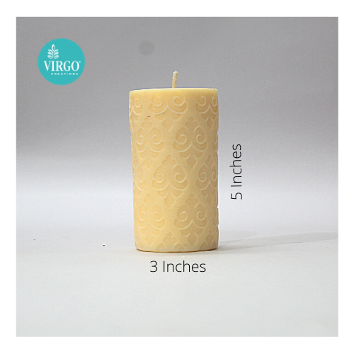 Embossed Pillar Motiff Ivory