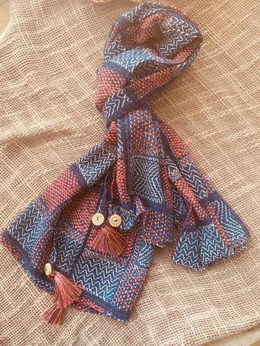 Printed Stole - Silk Digital Print, 75x22 Inches, Multi Color | Fringe Closure, Ideal for Daily, Evening, Meditation, and Prayer