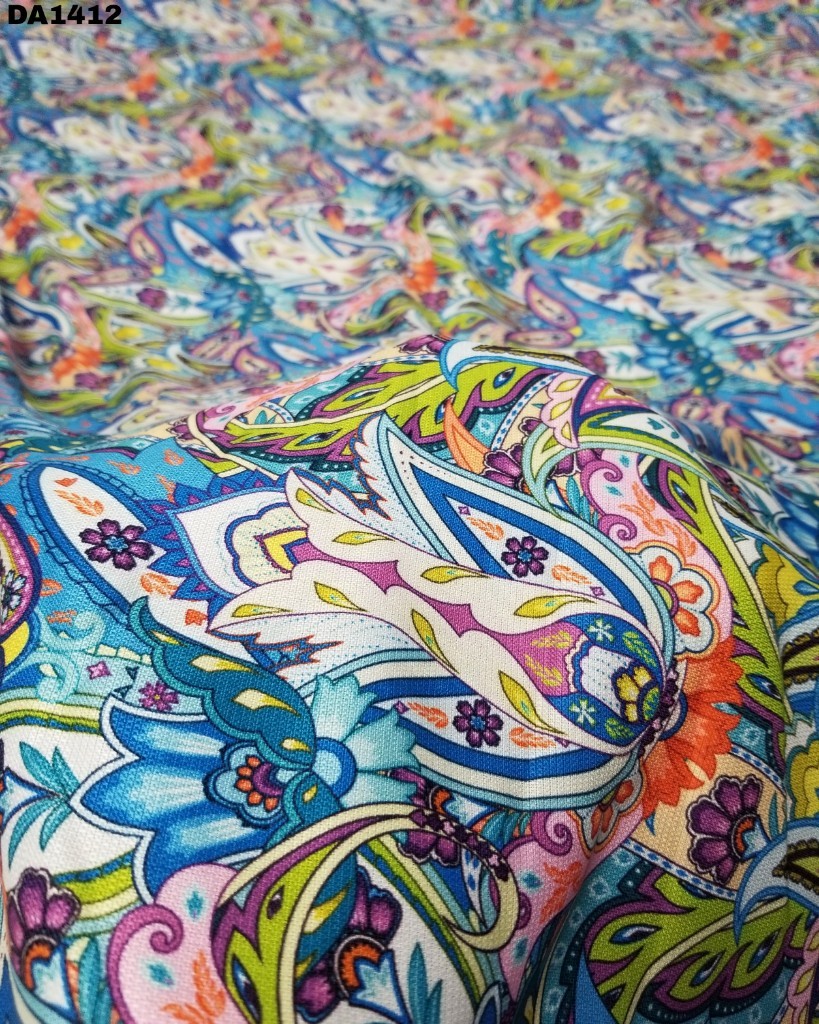 Rayon Linen Silk Digital Print Fabric