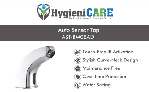 Automatic Sensor Tap - Chrome Plated Brass, Basin Mounted, 150mm Sensing Range | Touch-Free Operation, Adjustable Water Pressure, Sustainable Design