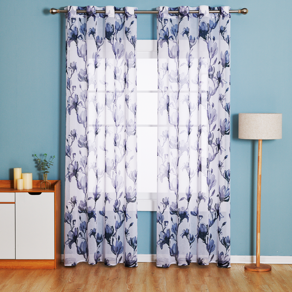 Customised Orenga Sheer Curtains - Transparent Polyester, 48 Inch Width, Digital Print Design | Multi-color, Fully Custom Size Options Available