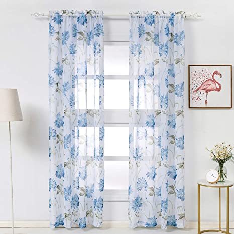Customised Orenga Sheer Curtains - Transparent Polyester, 48 Inch Width, Digital Print Design | Multi-color, Fully Custom Size Options Available
