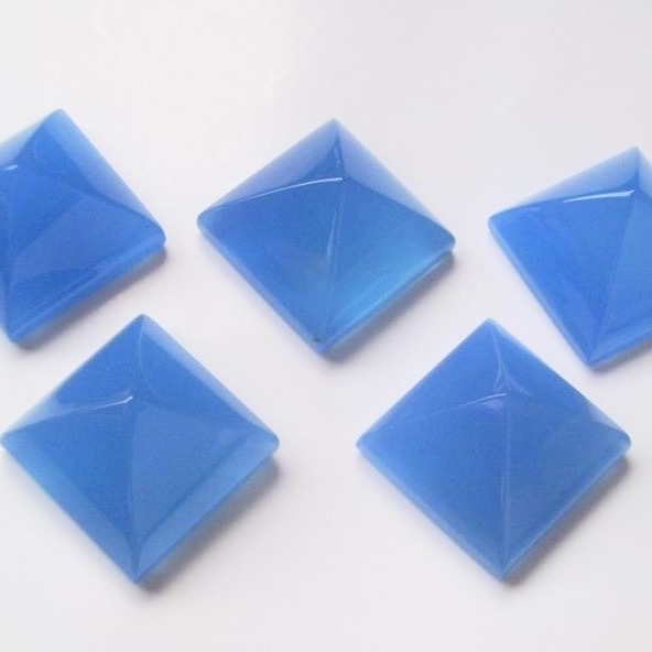 4mm Blue Chalcedony Faceted Square Loose Gemstones Grade: Aaa