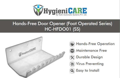 Hygienicare Hands-free Door Opener - Stainless Steel 304, 3 Mm Thickness, Satin Finish | Foot-operated For Wooden Or Metal Doors, Includes Bolting Mechanism