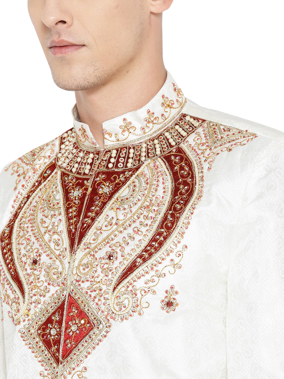 Cream Sherwani Set