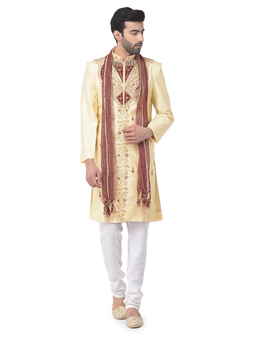 Cream Sherwani Set