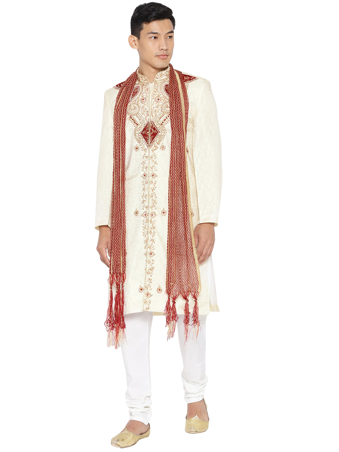 Cream Sherwani Set