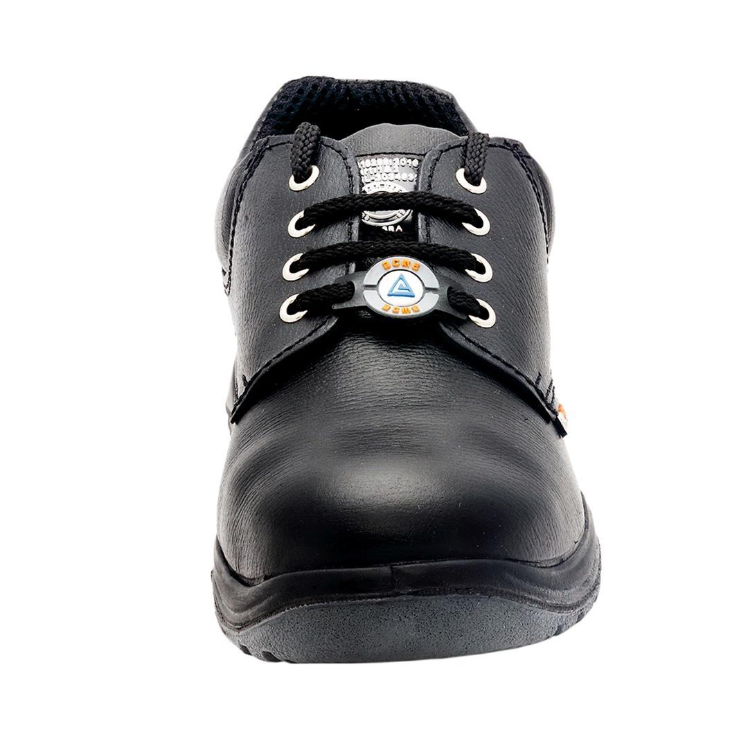 Acme Adjacent - Black Tango Grain Buffalo Leather, Sizes 39-46 | Double Density Pu Sole, Steel Toe, Anti-skid, Breathable Lining