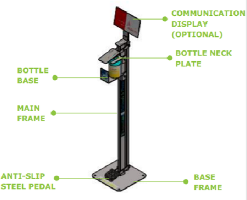 Ms Foot Operated Sanitizer Dispenser (Hc-Fd001-Eco)