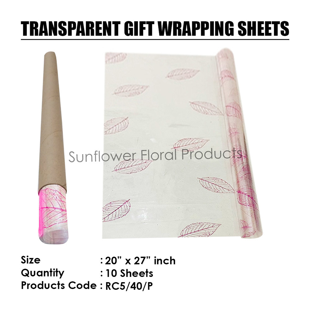 Cellophane Rolls - Uncoated Craft Paper 20x25.6 Inch | Waterproof, 25 & 40 Micron Tightness, Colors: Red, Yellow, Pink, White For Gift Wrapping, Art & Craft