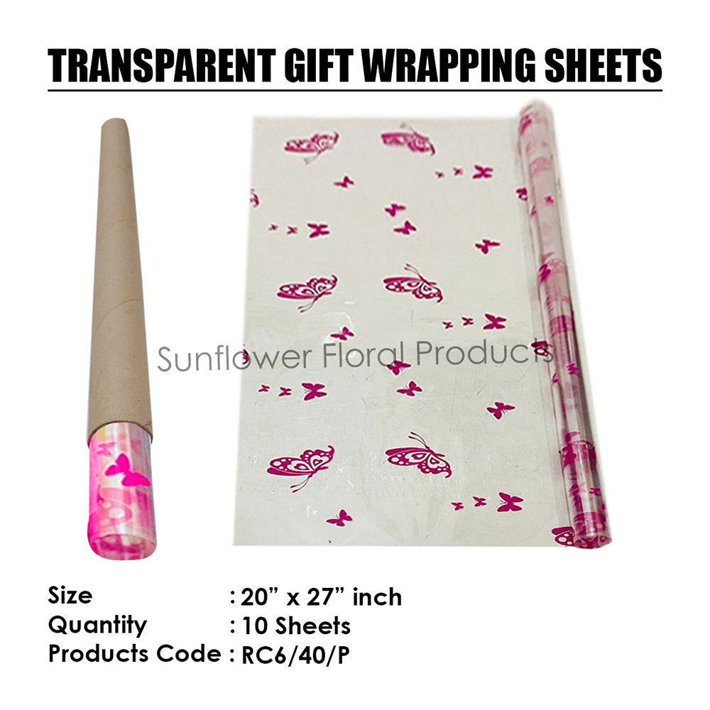 Cellophane Rolls - Uncoated Craft Paper 20x25.6 Inch | Waterproof, 25 & 40 Micron Tightness, Colors: Red, Yellow, Pink, White For Gift Wrapping, Art & Craft