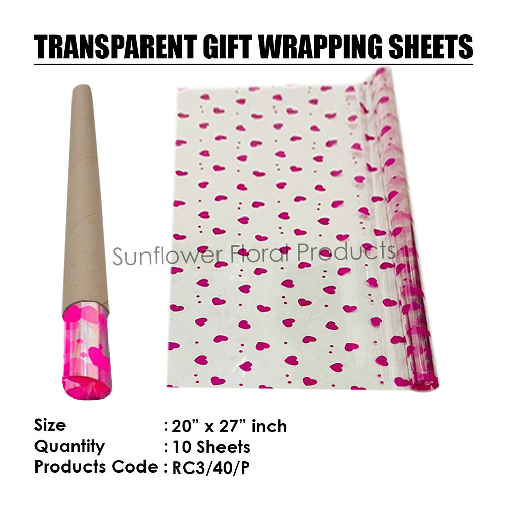 Cellophane Rolls - Uncoated Craft Paper 20x25.6 Inch | Waterproof, 25 & 40 Micron Tightness, Colors: Red, Yellow, Pink, White For Gift Wrapping, Art & Craft