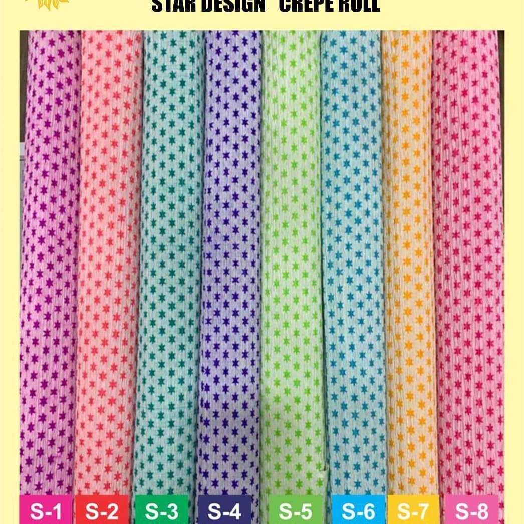 Crepe Paper - 52x260 Cms , Mix Colors For Creative Gift Wrapping, Realistic Flower Creations, Event Decoration, Custom Confetti & Backdrops