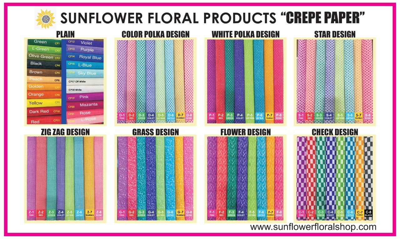 Crepe Paper - 52x260 Cms , Mix Colors For Creative Gift Wrapping, Realistic Flower Creations, Event Decoration, Custom Confetti & Backdrops