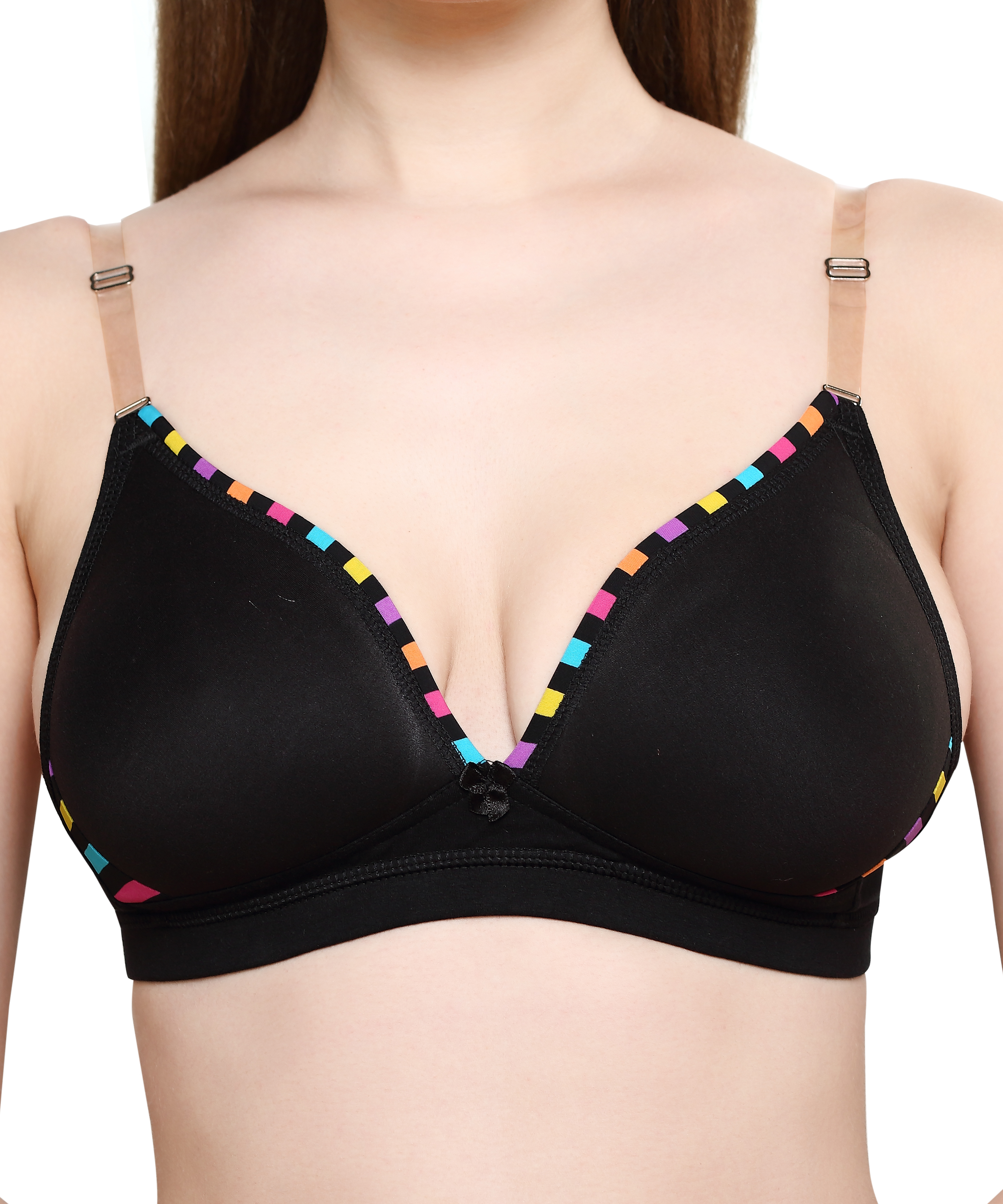 Stripe Ts Bra - Cotton Blend Size 32b-40b | Available In Black And Wine For Girls Perfect Fit For Everyday Comfort