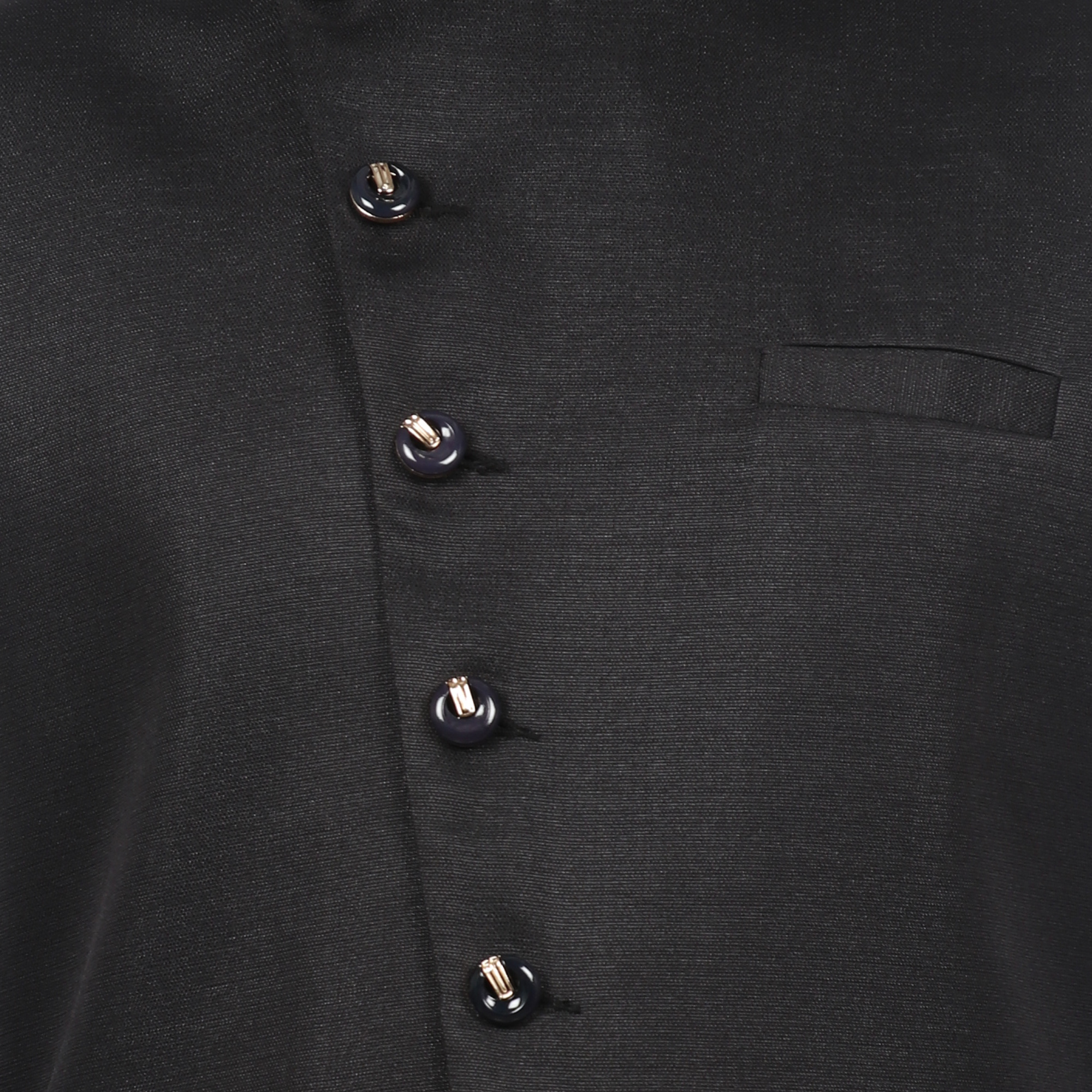 Black Sleeveless Solid Men Nehru Jacket