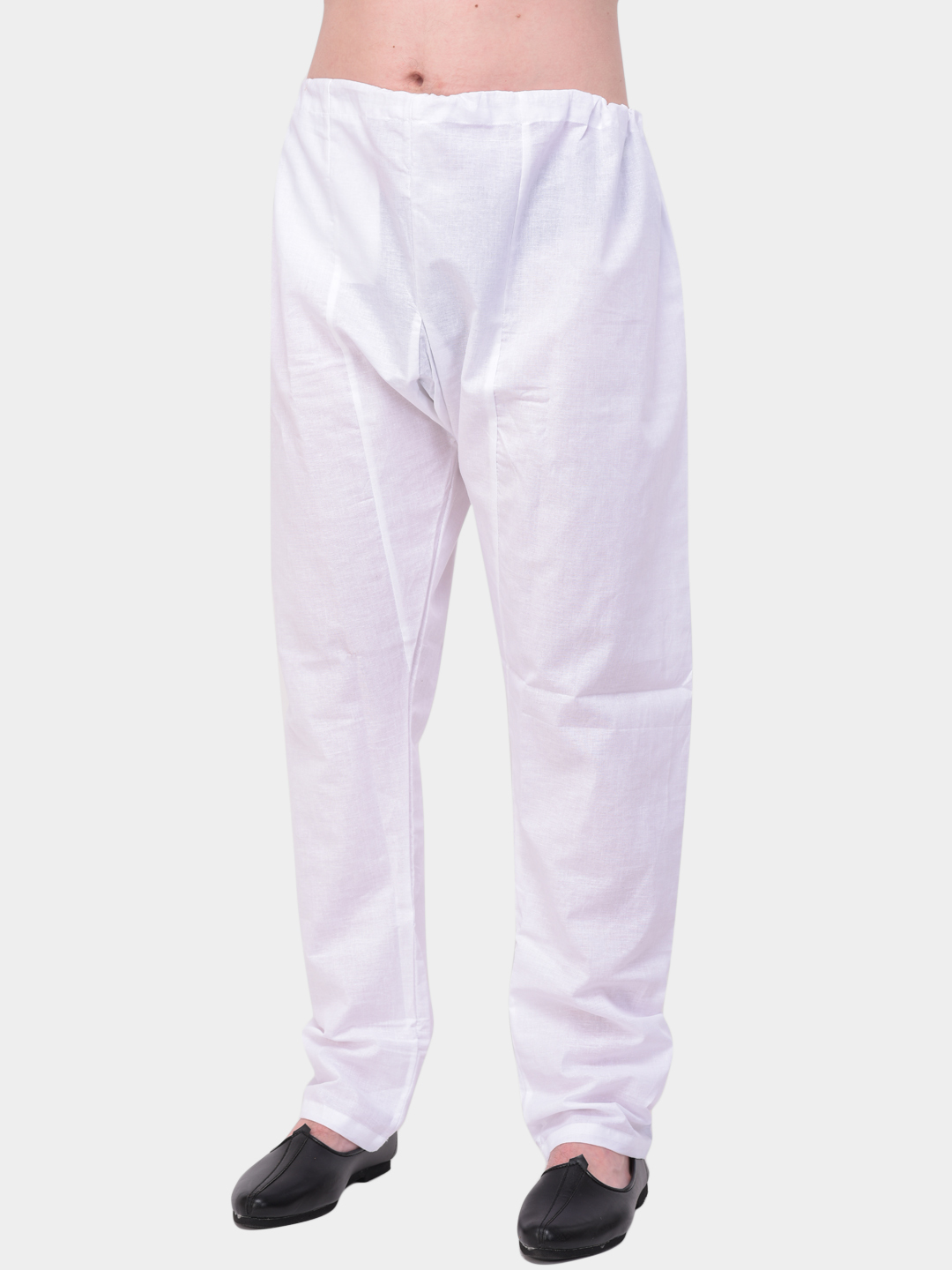 Men Cotton Kurta Pajama - Full Sleeved Regular Fit Plain White | Mandarin Collar Long Sleeves Summer Wear Available In Sizes S To Xl