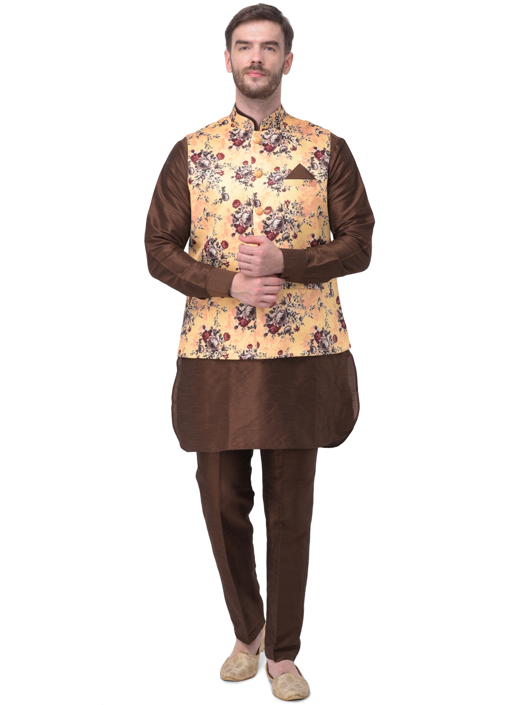Black Men Pathani Suit With Jacket