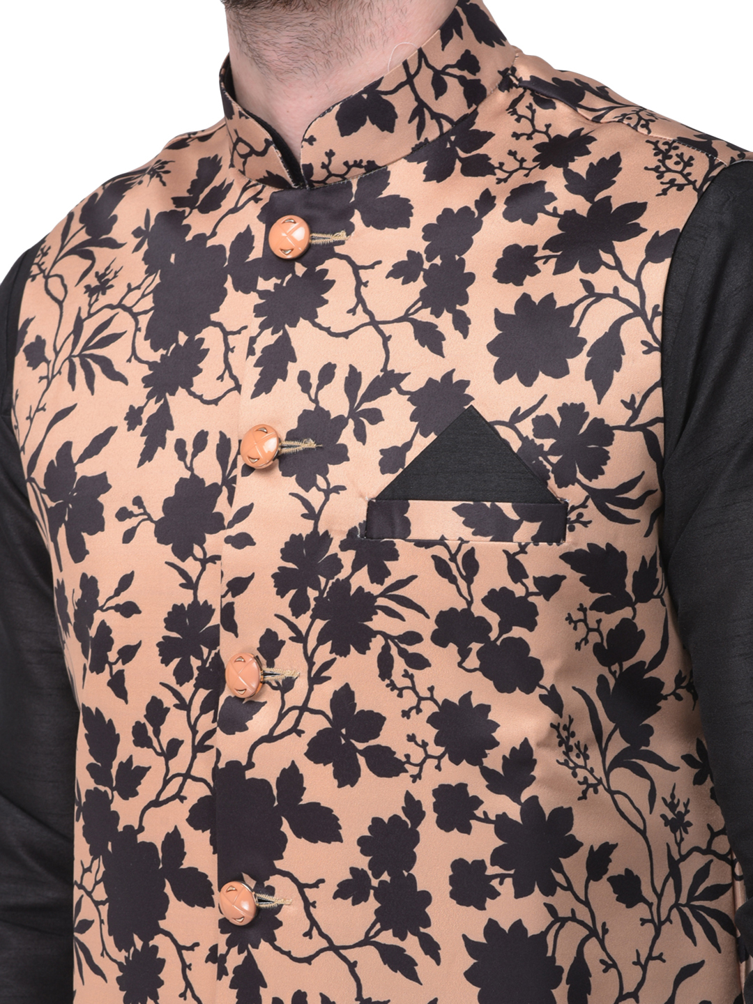 Black Men Pathani Suit With Jacket