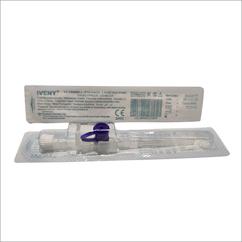 Transparent Iv Cannula With Wings And Injection Port Radio Opaque Catheter