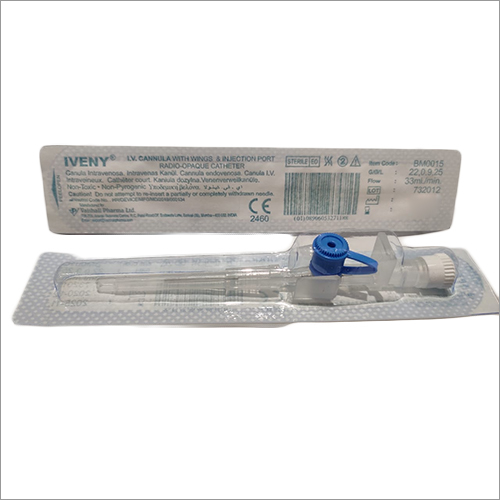 Transparent Iv Cannula With Wings And Injection Port Radio Opaque Catheter